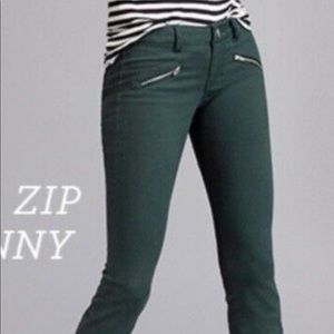 Cabi Green zip skinny jeans. Size 14. GUC.